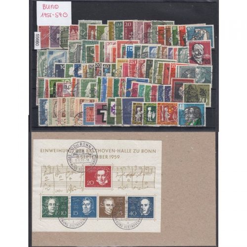 Bund 1956-59, Mich.-Nr.: 227-325 Gestempelt Komplett
