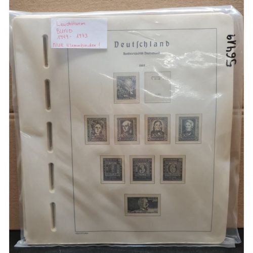 Leuchtturm Bund 1949-73 Vordruck  Klemmbinder  Alte Beschr mit Klemmt gebraucht