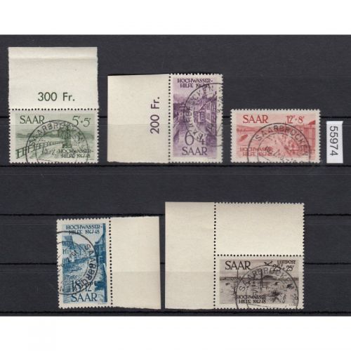 Saarland 1948 Mi. Nr. 255-59 gestempelt geprüft