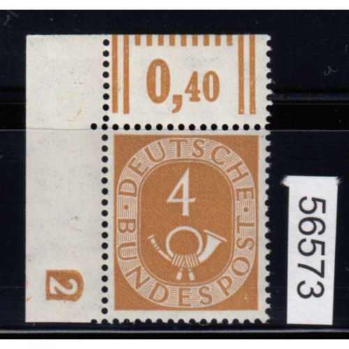Bund 1951, Mich.-Nr.: 124 ** DZ 2 Eckrand
