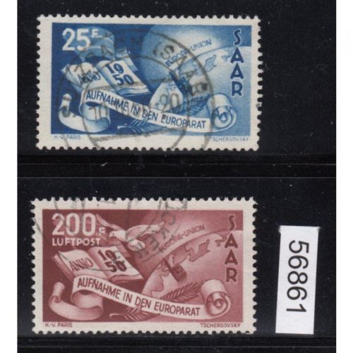 Saarland 1950 Mi. Nr. 297+98 Gestempelt geprüft