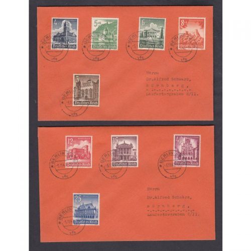DR 1940, Mich.-Nr.: 751-759  gestempelt   ERSTTAG   FDC