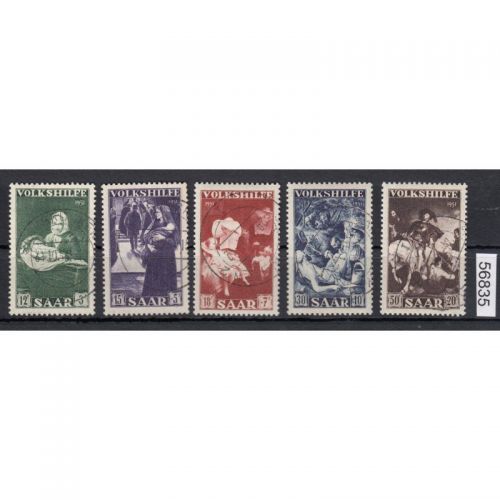 Saarland 1951 Mi. Nr. 309-13 Gestempel geprüft