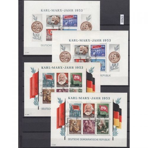DDR 1953, Mich.-Nr.: 386-91 Block 8+9 A+B gestempelt+gummi  geprüft  Attest