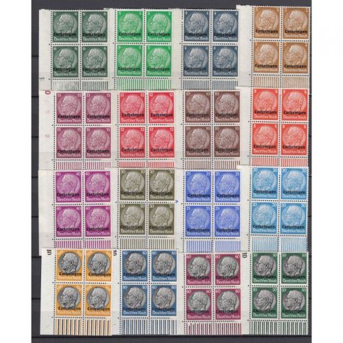 Lothringen, Mi.-Nr. 1-16 ** Eckrand 4er,-Block