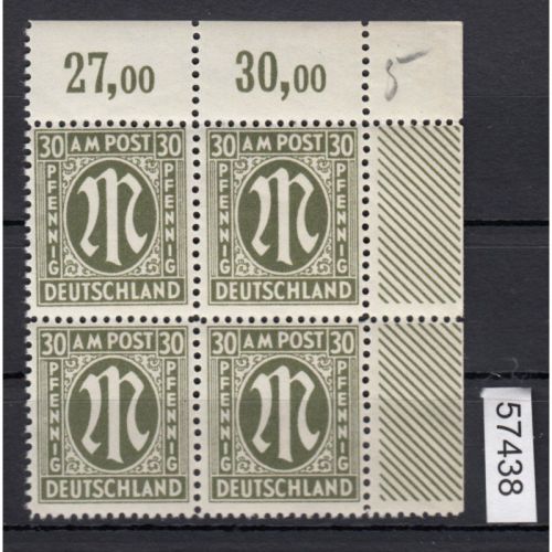 Bizone 1945  Mi. Nr. 29 a C oN **  Eckrand ohne Bogennummer   geprüft  Befund