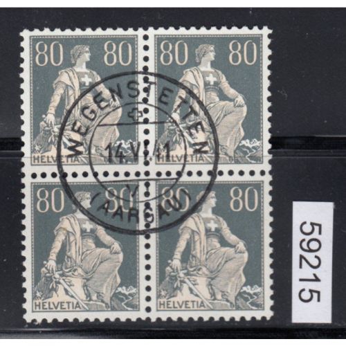 Schweiz 1915 : Mi.-Nr.:141 y  gestempelt+gummi   4er.-Block  geprüft  Attest