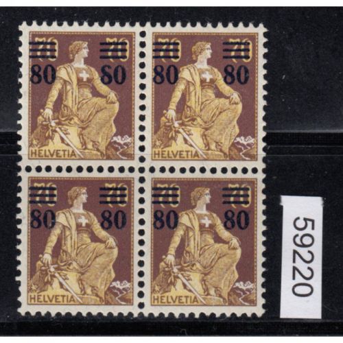 Schweiz 1915 : Mi.-Nr.:127 I ** Plattenfehler I   4er.-Block