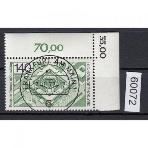 Bund 1977, Mich.-Nr.: 921 gestempelt Eckrand KBWZ  Frankfurt