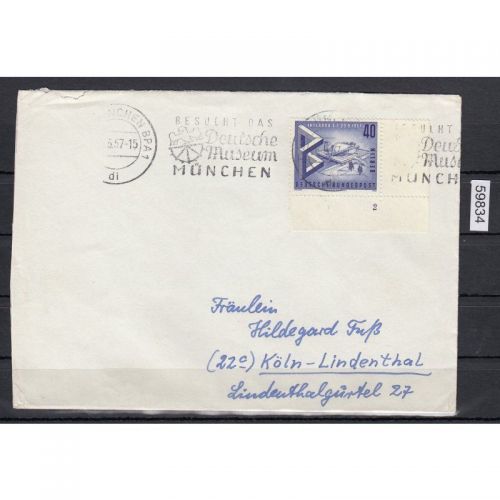 Berlin 1957, Mich.-Nr.: 162 Eckrand Formnummer 2  auf Brief  bedarf