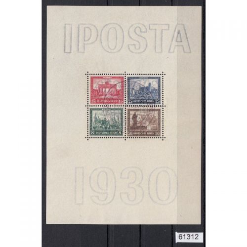 DR 1930, Mich.-Nr.: 446-449 Block 1 stempel  falsch  Block echt