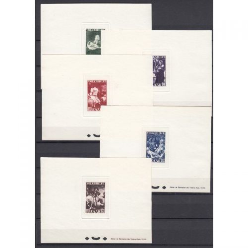 Saarland 1951 Mi. Nr. 309-13 M (*)    Ministerblock  Vorzugsdruck