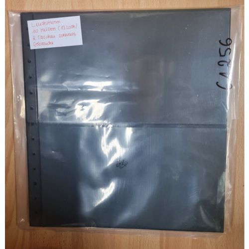 Leuchtturm 10  Hüllen  schwarz  Ringbinder 13 Loch  2 er Teil/ Briefe gebraucht