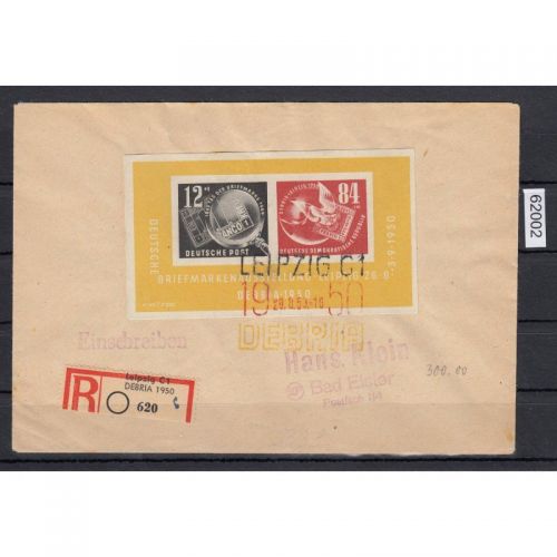 DDR 1950, Mich.-Nr.: 271-72 Block 7 gestempelt  auf Brief