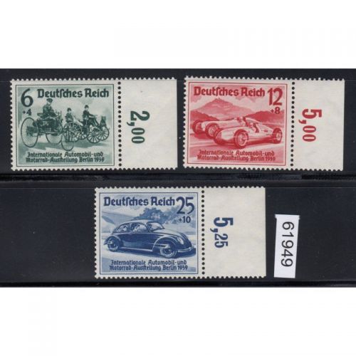 DR 1939, Mich.-Nr.: 686-688 ** Luxus  Oberrand
