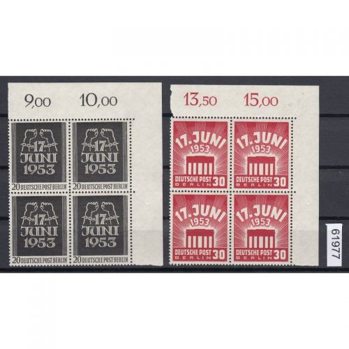 Berlin 1953, Mich.-Nr.: 110-111 ** Eckrand 4er.-Block