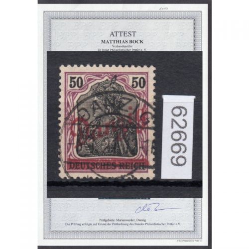 Danzig 1920 Mi.Nr. 39 AF II gestempelt geprüft  Attest