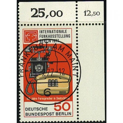 Berlin 1977, Mich.-Nr.: 549 gestempelt Eckrand KBWZ  Frankfurt