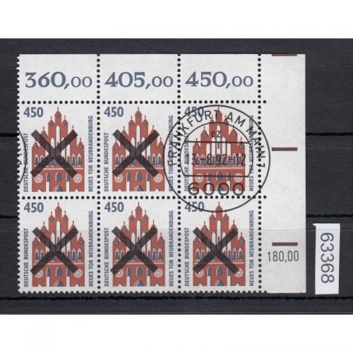 Bund 1992, Mich.-Nr.: 1623 gestempelt  KBWZ + Andreaskreuz Frankfurt
