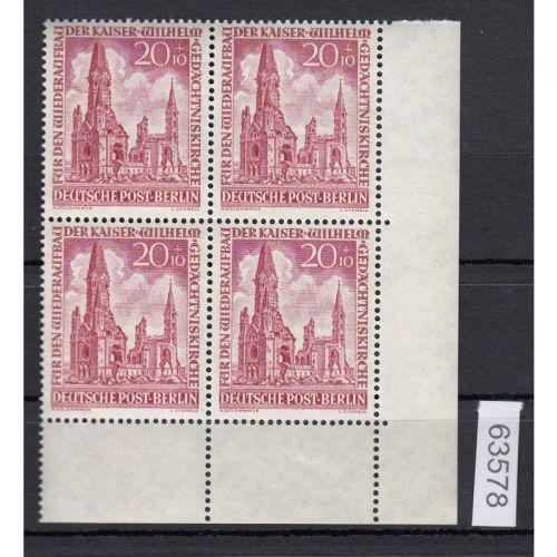 Berlin 1953, Mich.-Nr.: 108 ** Eckrand 4er-Block