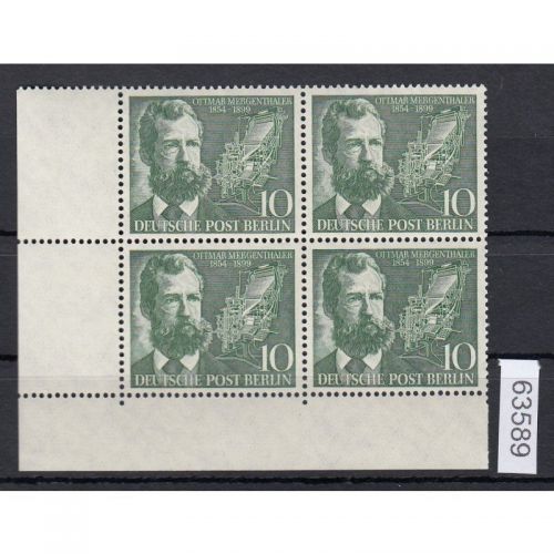 Berlin 1954, Mich.-Nr.: 117 ** Eckrand 4er,-Block