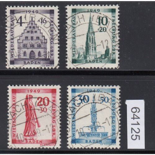 Alliierte Franz. Zone Baden Mi. Nr. 38-41 gestempelt  geprüft  LUXUS  Zentrisch
