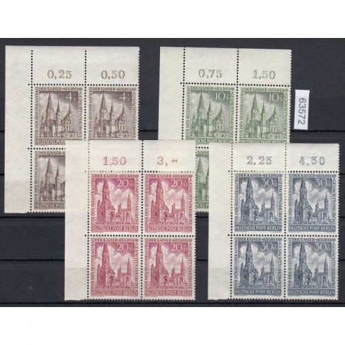 Berlin 1953, Mich.-Nr.: 106-09 ** Eckrand 4er-Block