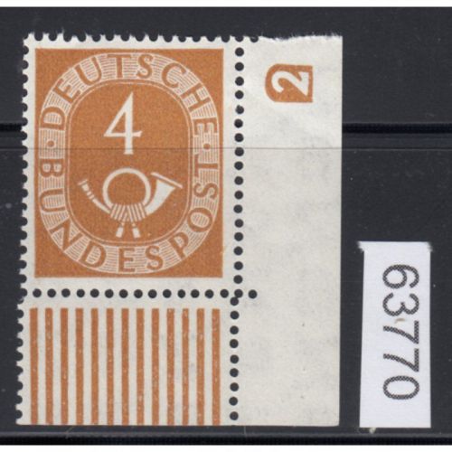 Bund 1951, Mich.-Nr.: 124 ** DZ 2 Eckrand