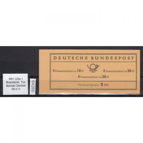 Bund 1967, Mich.-Nr.: MH 12 bu I **   RLV  II