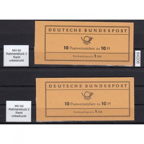 Bund 1960, Mich.-Nr.: MH 6 d **  Rahmendruck 1+2
