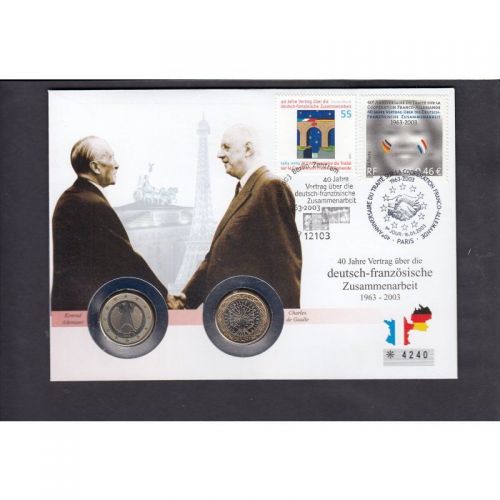 Bundesrepublik 2003 Numisbrief  Deutsch Französische Freundschaft/ Zusammenarbeit