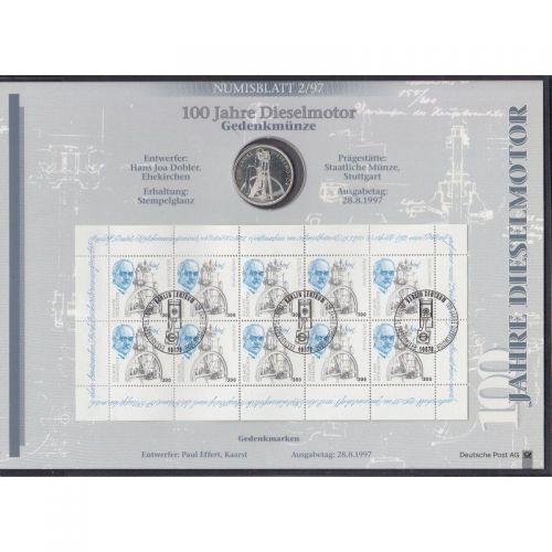 Bundesrepublik 1997-02   Numisblatt   100 Jahre Dieselmotor