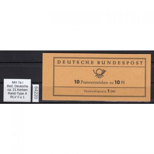 Bund 1961, Mich.-Nr.: MH 7 **   RLV  II u1   (H-Blatt 11 A)