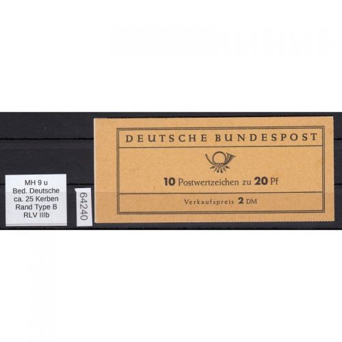Bund 1963, Mich.-Nr.: MH 9 u **   RLV  IIIb   (H-Blatt 14 B)