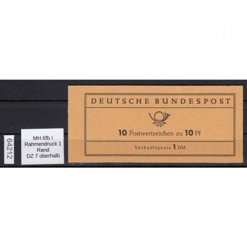 Bund 1960, Mich.-Nr.: MH 6 fb I **  Rahmendruck 1