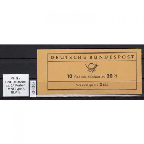 Bund 1963, Mich.-Nr.: MH 9 v **   RLV  Ia   (H-Blatt 14 A)