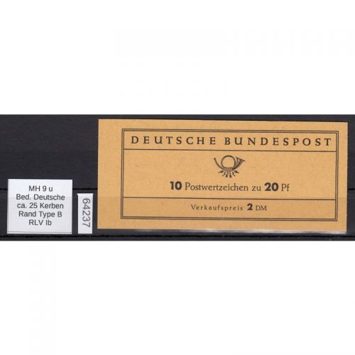 Bund 1963, Mich.-Nr.: MH 9 u **   RLV  Ib   (H-Blatt 14 B)  Mi. 160,00