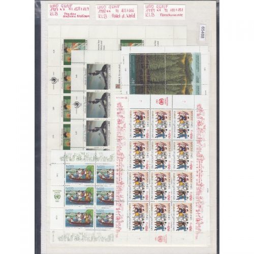 UNO Genf 1987-89, Mich.-Nr.: 158-59 + 165-66 + 180+181 **  Kleibogen