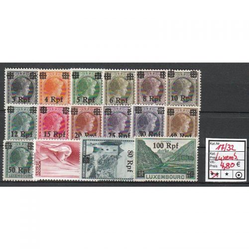 Luxenburg, Mi.-Nr. 17-32 **