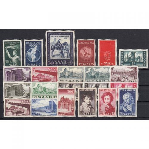 Saarland  1952 Mi. Nr. 314-340 ** Komplett