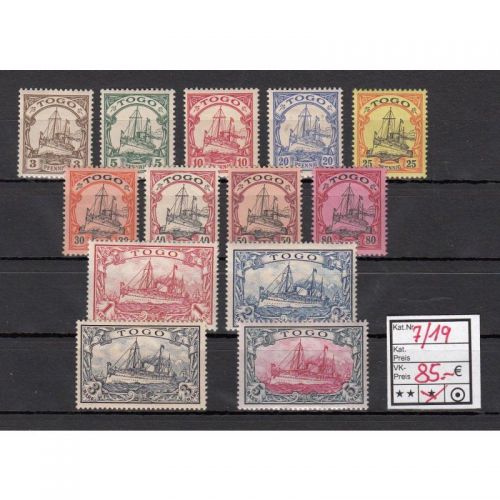 Kolonien Togo 1900 , Mich.-Nr.: 7-19 *
