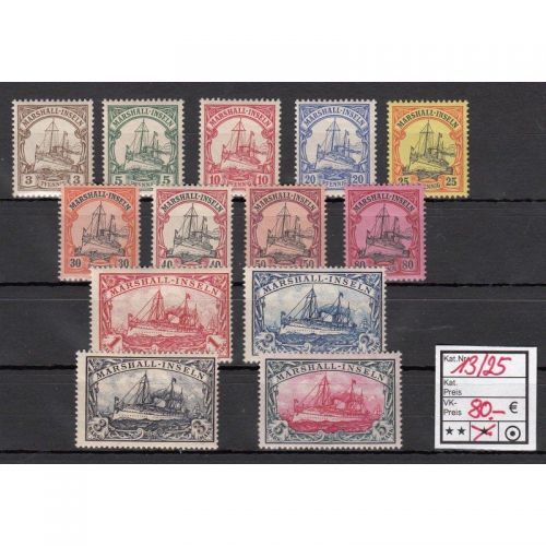 Kolonien Marshall-Inseln 1901, Mich.-Nr.: 13-25 *