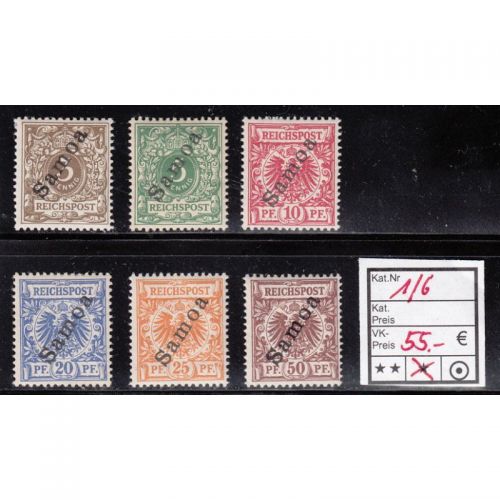 Kolonien Samoa 1900, Mich.-Nr.:  1-6 *