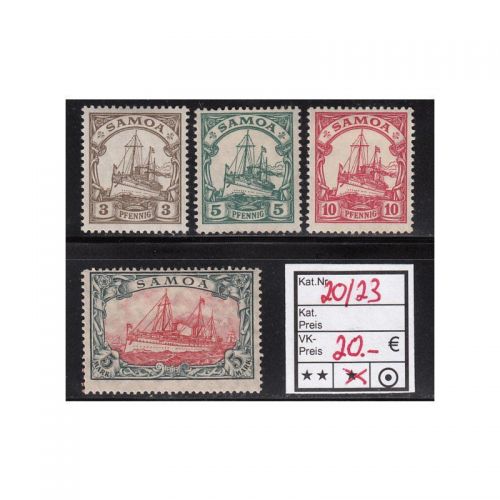 Kolonien Samoa 1915, Mich.-Nr.: 20-23 *