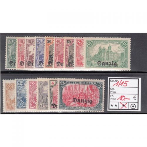 Danzig 1920 Mi.   Nr. 1-15 *
