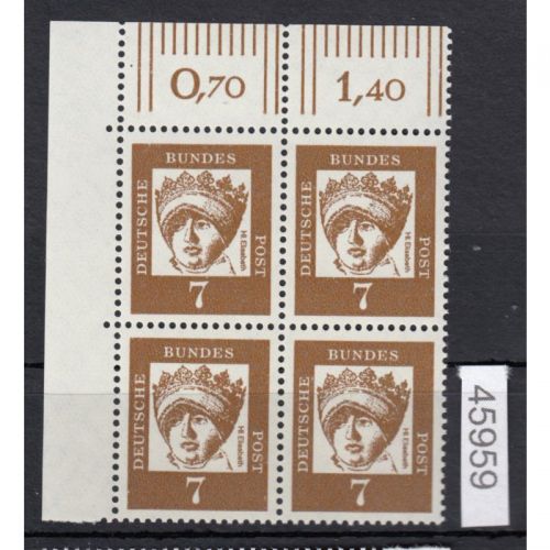 Bund 1961, Mich.-Nr.: 348 x **  Eckrand  4er.-Block  LO
