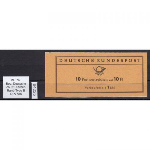 Bund 1961, Mich.-Nr.: MH 7 **   RLV  VIb   (H-Blatt 11 B)