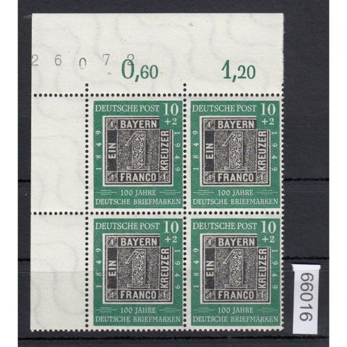Bund 1949, Mich.-Nr.: 113 ** Eckrand 4er.-Block