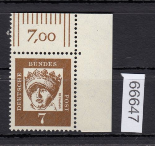 Bund 1961, Mich.-Nr.: 348 y I ** Eckrand  Ecke 2  "Lumogen Papier"
