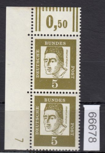 Bund 1961, Mich.-Nr.: 347 y I **  DZ 7 "Dicke Walzenstr" "Lumogen Papier"   lesen
